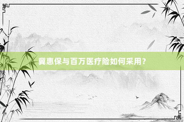 冀惠保与百万医疗险如何采用？